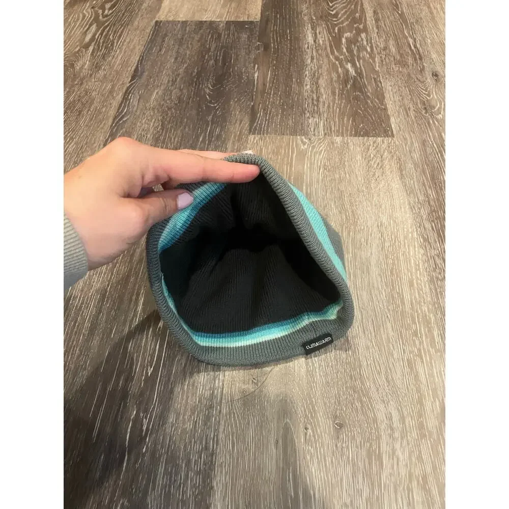 vintage y2k grey and turquoise adidas hat